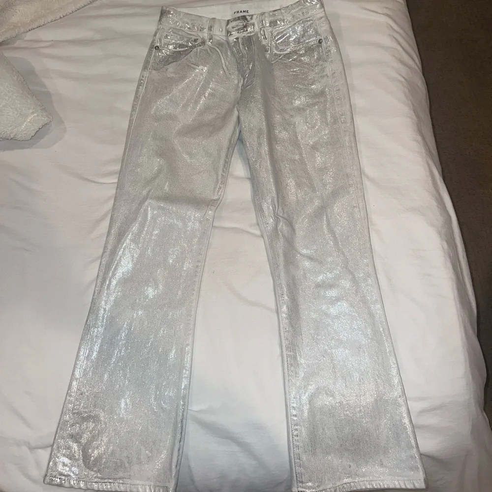 Frame Le Cropped Jeans White/metallic - Picture 2 of 4